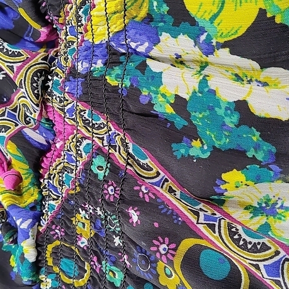 A. Byer Girls dress Size: S sheer multi color long waist.- - Picture 5 of 5